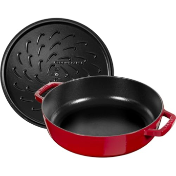 STAUB Cast Iron Sauté Pan with Chistera Lid 28 cm