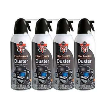 Dust-Off Falcon Compressed Gas (152a) Disposable Cleaning Duster 4 Count, 10 oz. Can (DPSXL4T), Blac...