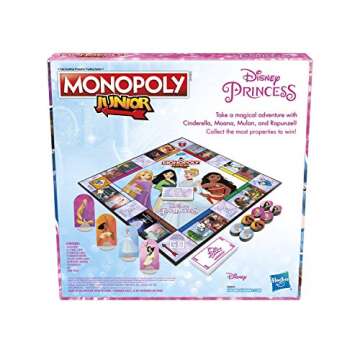 Monopoly Junior Disney Princess Edition Board Game for Kids
