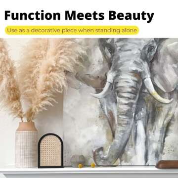 PurpleWares Arch Rattan Decorative Bookends - 9" Heavy Duty Black Metal Book Ends Stopper Non-Skid Bottom for Shelves, Unique Modern Large Book Holder Organizer Bookshelf Decor Display (Extra Tall)