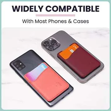 Premium Leather Phone Card Holder Stylish Minimalist Design