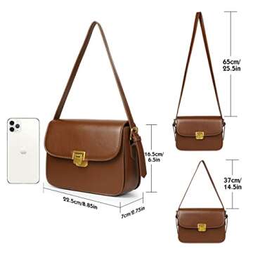 MSGHER Women's Shoulder Bag Messenger Handbag Preppy Style Female Crossbody Bag Retro Purse Designer...