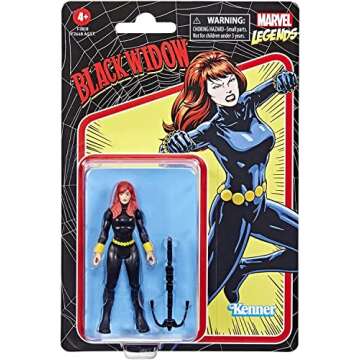 Marvel Legends Series 3.75-inch Retro 375 Collection Black Widow Action Figure Toy, 1 Accessory