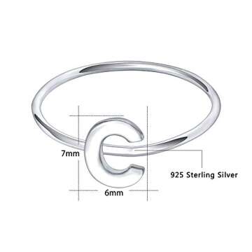 Stylish AOEDEJ Initial Rings for Women - 925 Silver