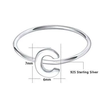 Stylish AOEDEJ Initial Rings for Women - 925 Silver