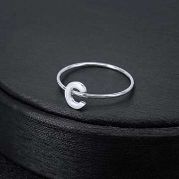 Stylish AOEDEJ Initial Rings for Women - 925 Silver