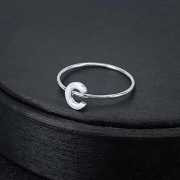 Stylish AOEDEJ Initial Rings for Women - 925 Silver