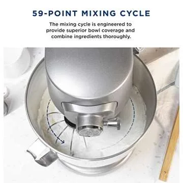 GE Tilt-Head Electric Stand Mixer | 7-Speed, 350-Watt Motor | Includes 5.3-Quart Bowl, Flat Beater, Dough Hook, Wire Whisk & Pouring Shield | Countertop Kitchen Essentials | Granite Gray