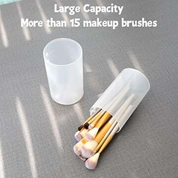 OCHEAL Makeup Brush Holders, 3 Pack of Makeup Brush Organizer Travel Case Retractable Plastic Travel Makeup Brush Holder For Vanity Makeup Artist Brushes Storage Cup