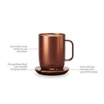 Ember Smart Mug 2, Temperature Control 14 oz Coaster Bundle