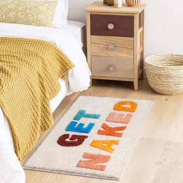 UNIBATH Get Naked Bath Mat Non-Slip Cute Bathroom Rugs Fun Bathroom Decor Colorful Funky Rug for Sho...