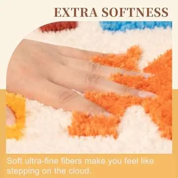 UNIBATH Get Naked Bath Mat Non-Slip Cute Bathroom Rugs Fun Bathroom Decor Colorful Funky Rug for Shower Washable Absorbent Carpet 32x20 inch Beige