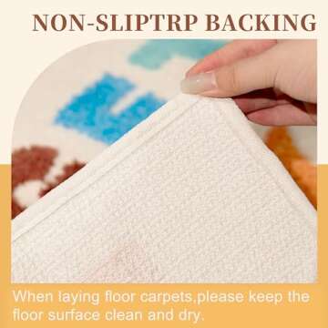 UNIBATH Get Naked Bath Mat Non-Slip Cute Bathroom Rugs Fun Bathroom Decor Colorful Funky Rug for Shower Washable Absorbent Carpet 32x20 inch Beige