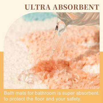 UNIBATH Get Naked Bath Mat Non-Slip Cute Bathroom Rugs Fun Bathroom Decor Colorful Funky Rug for Shower Washable Absorbent Carpet 32x20 inch Beige