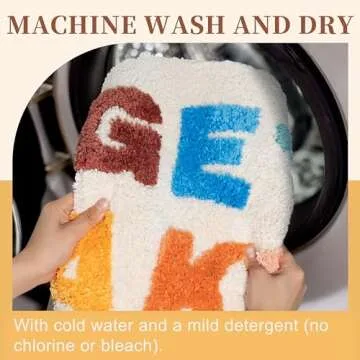 UNIBATH Get Naked Bath Mat Non-Slip Cute Bathroom Rugs Fun Bathroom Decor Colorful Funky Rug for Shower Washable Absorbent Carpet 32x20 inch Beige