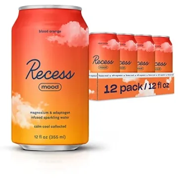 Recess Mood Magnesium & Adaptogen Blood Orange Beverage, 12 fl oz, 12 Pack