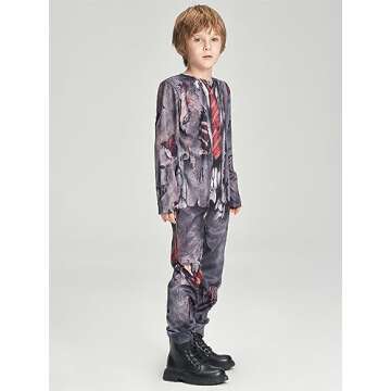 IKALI Zombie School Boys Costume for Halloween Fun
