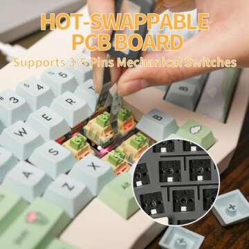 EPOMAKER CIDOO ABM066 Alice-Layout VIA-programmable Barebones Kit with TFT-LCD Screen and Rotary Knob, Hot Swappable, Triple Modes(BT/2.4Ghz/Type-C), NKRO, RGB Backlight, for Win/Mac (Cream White)