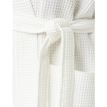 Iris & Lilly Women's Short Cotton Waffle Robe - Comfortable & Lightweight