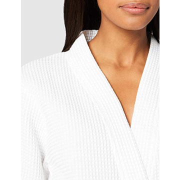 Iris & Lilly Women's Short Cotton Waffle Robe - Comfortable & Lightweight