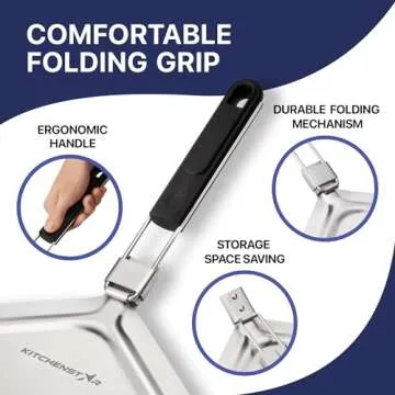 KitchenStar Pizza Peel - 13 Inch Folding Stainless Steel Spatula