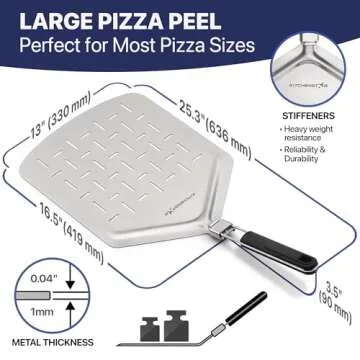KitchenStar Pizza Peel - 13 Inch Folding Stainless Steel Spatula