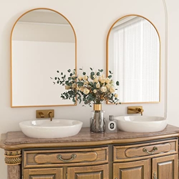 Stylish HARRITPURE Arched Bathroom Mirror - Durable and Elegant