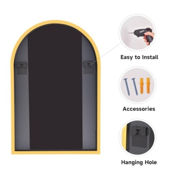 Stylish HARRITPURE Arched Bathroom Mirror - Durable and Elegant