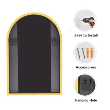 Stylish HARRITPURE Arched Bathroom Mirror - Durable and Elegant