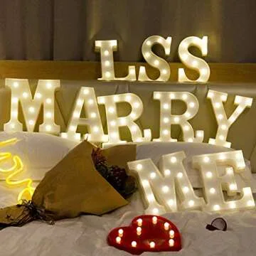 Sunnyglade Decorative LED Letter Lights Sign，Light Up Marquee Letters for Wall Wedding Birthday Party Christmas Home Bar Decoration(1)