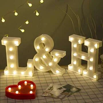 Sunnyglade Decorative LED Letter Lights Sign，Light Up Marquee Letters for Wall Wedding Birthday Party Christmas Home Bar Decoration(1)
