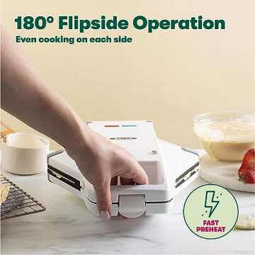 BELLA 17175 Bubble Maker w, Rapid Quickly Make Fluffy 9” Authentic Hong Kong Breakfast or Dessert, Healthy-Eco Non Stick Coating, Easy to Clean Waffle Iron, 120 Volts, Cone Rack Included, White