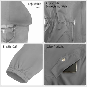 Stylish Plus Size Women’s Rain Jacket Waterproof Hooded