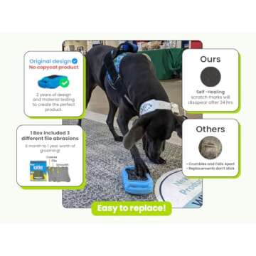 De' Vora Scratch Square - Dog Nail Scratch Board Treat Box | 5 in 1 Dog Scratch Pad for Nails | Dog Nail Scratch Board with Treat Box | Scratch Pad for Dogs Nail File | Dog Scratch Board XS/S