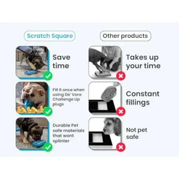 De' Vora Scratch Square - Dog Nail Scratch Board Treat Box | 5 in 1 Dog Scratch Pad for Nails | Dog Nail Scratch Board with Treat Box | Scratch Pad for Dogs Nail File | Dog Scratch Board XS/S