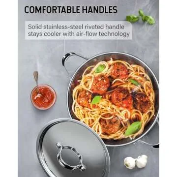 Cooks Standard 18/10 Stainless Steel Stockpot 16-Quart, Classic Deep Cooking Pot Canning Cookware with Stainless Steel Lid, Silver