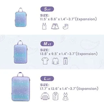 Cambond Compression Packing Cubes for Suitcases - 4 Pack Luggage Travel Packing Organizers Compression Cubes for Travel Essentials (Blue Purple Gradient)