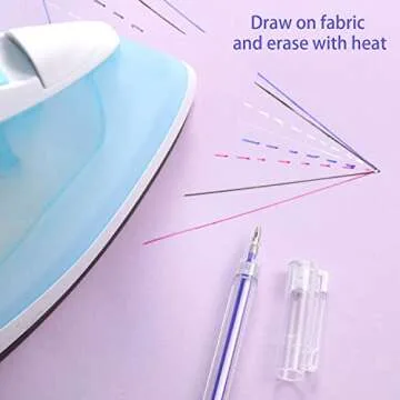 Blulu Heat Erasable Fabric Marking Pens with 8 Refills