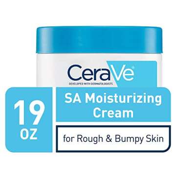 CeraVe Moisturizing Salicylic Acid Cream For Rough And Bumpy Skin, Exfoliating Body Cream with Lactic Acid, Hyaluronic Acid, Niacinamide & Ceramides, Fragrance Free & Allergy Tested, 19 Ounce