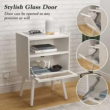 Mid Century Nightstand with Charging Station for Modern Spaces