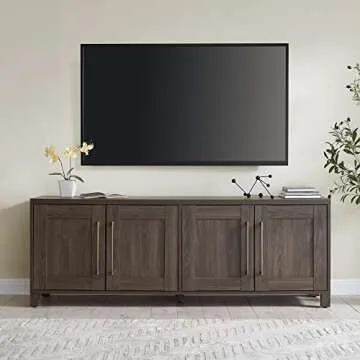 Henn&Hart Rectangular TV Stand for TV's up to 80" in Alder Brown, TV Stands for the Living Room