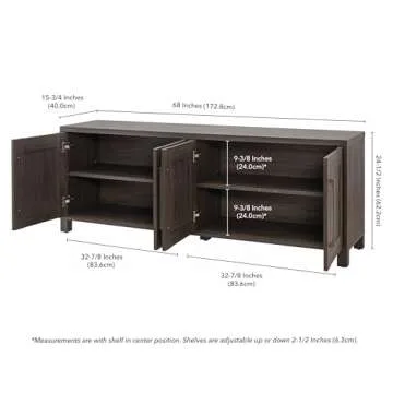 Henn&Hart Rectangular TV Stand for TV's up to 80" in Alder Brown, TV Stands for the Living Room