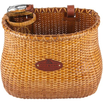 Tote & Kari Bike Basket for Women Beach Cruiser or Scooter The Original Wicker Bicycle Baskets with ...