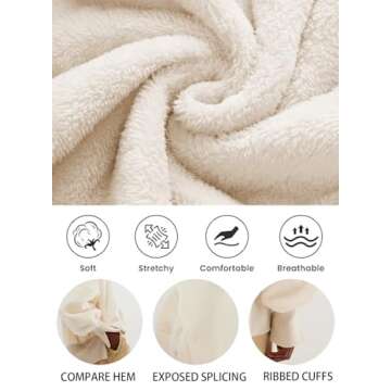 Fhniepan Women's Cozy Fleece Pullover - Stylish and Warm in White