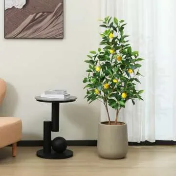 OAKRED Artificial Lemon Tree, 4FT Faux Tree, Artificial Lemon Plants of 396 Leaves and 9 Plastic Lemon Fruits for Indoor, Fake Tree for Office Home Living Room Floor Patio Greening Decor, Set of 1