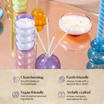 Paddywax Realm Artisan Hand-Poured Scented Candle, 12-Ounce, Purple - Wisteria