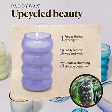 Paddywax Realm Artisan Hand-Poured Scented Candle, 12-Ounce, Purple - Wisteria