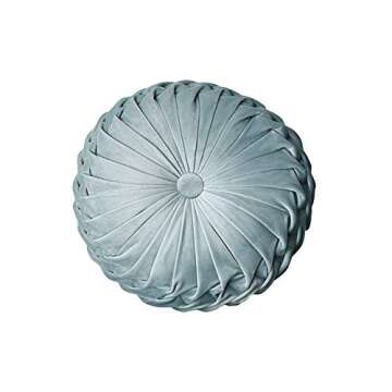 Round Filled Cushion,Velvet Cushions,Pleated Round Pillow, Scatter Cushion Home Decorative for Home Sofa Chair Bed Car Decor