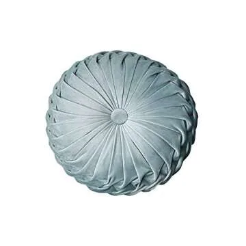 Round Filled Cushion,Velvet Cushions,Pleated Round Pillow, Scatter Cushion Home Decorative for Home Sofa Chair Bed Car Decor
