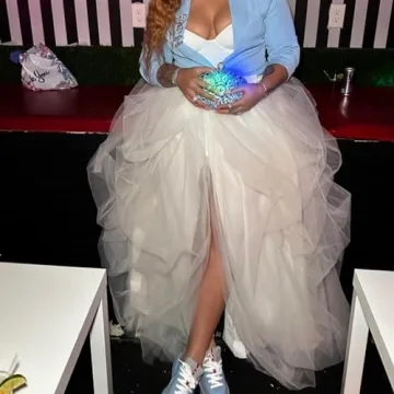 Lisong Women Maxi Tulle Floor Length Skirt Special Occasion